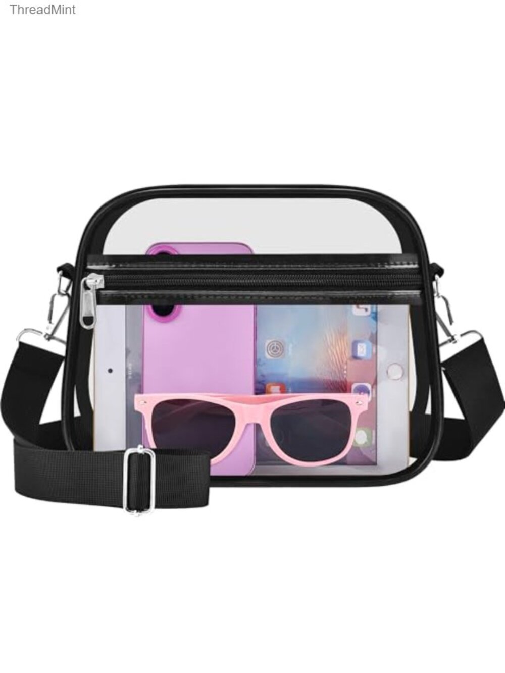 Clear Stadium Approved Satchel Bag, PVC Crossbody Purse for Concerts & Sports
